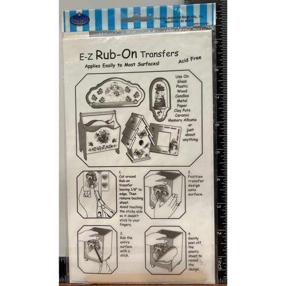 Royal Langnickel EZ RUB ON Transfer CANDY CANES HOLLY CAM444 BY BOBBIE CAMPBELL - Picture 4 of 4